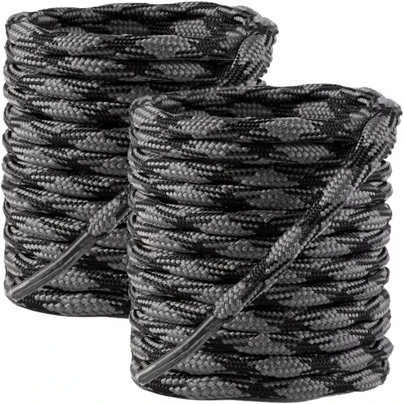 Round Wave Shape Non Slip Heavy Duty and Durable Outdoor Climbing Shoelaces Hiking Shoe Laces Shoestrings 2 Pair