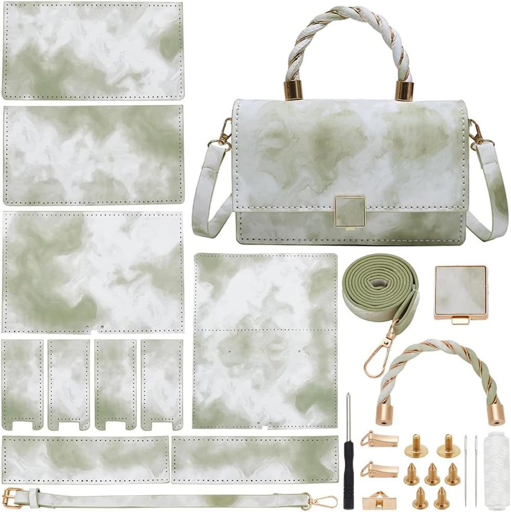 DIY Handbag Making Kit PU Leather Shoulder Bag Sewing Materials Women Crossbody Knitting Crochet Bags Handicraft Accessories