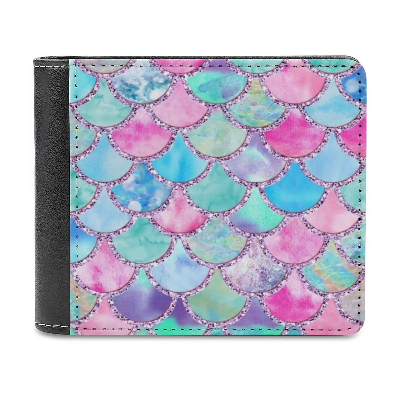 The Silent Garden Leather wallet men's wallet purse money clips Girl Woman Swallow Bird Roses Garden Magic Fantasy Dream