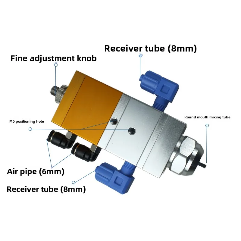 Mesin Katup Lem Pneumatik Pengeluaran Cairan Ganda Silinder Tunggal Hisap Balik Lem AB Volume Besar Kemampuan Penyetelan Presisi