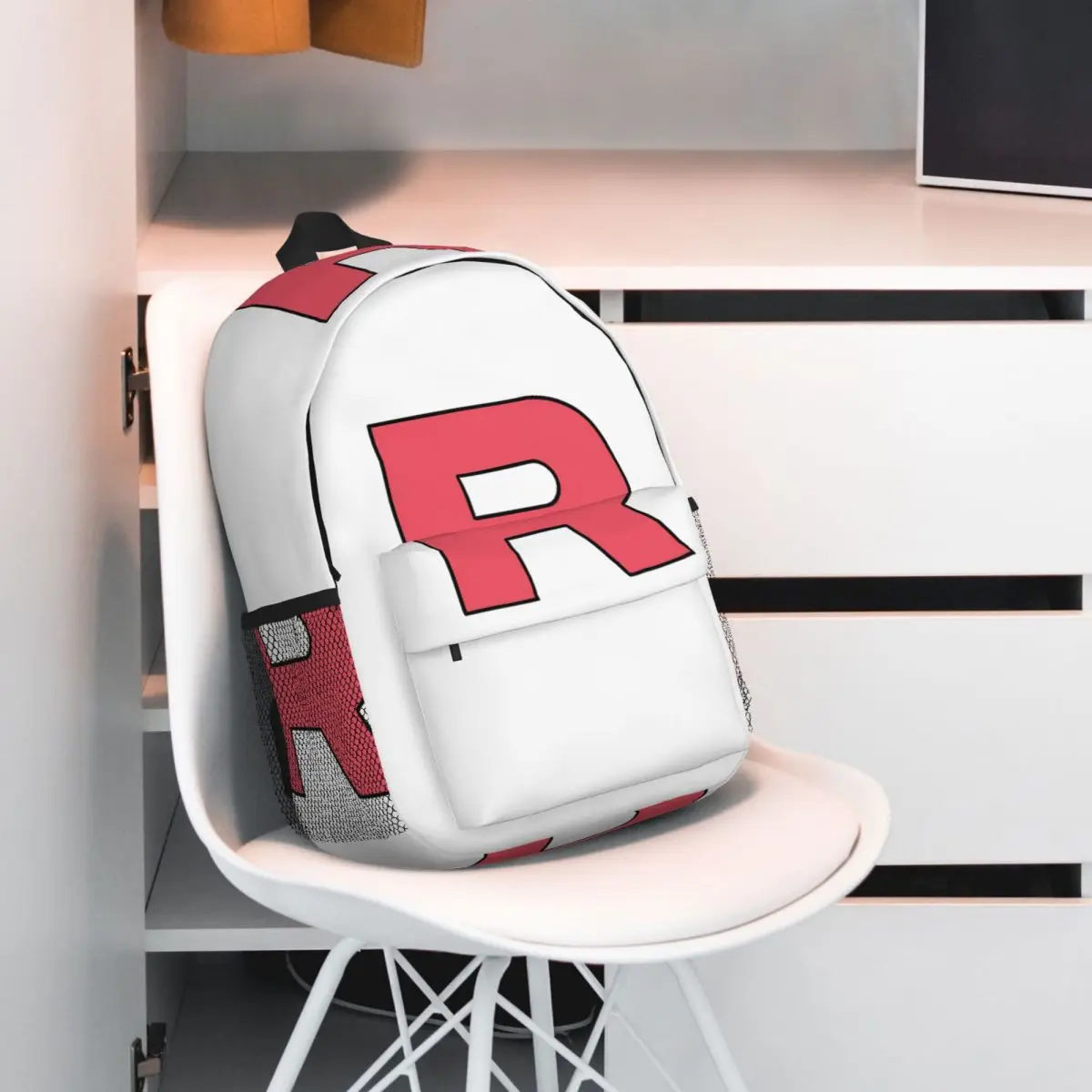 Letter R Team Rocket Logo Backpack Hot Sale Daypack Large Capacity Boys Girls BookBag Shoulder Bags for Men Women School Bag
