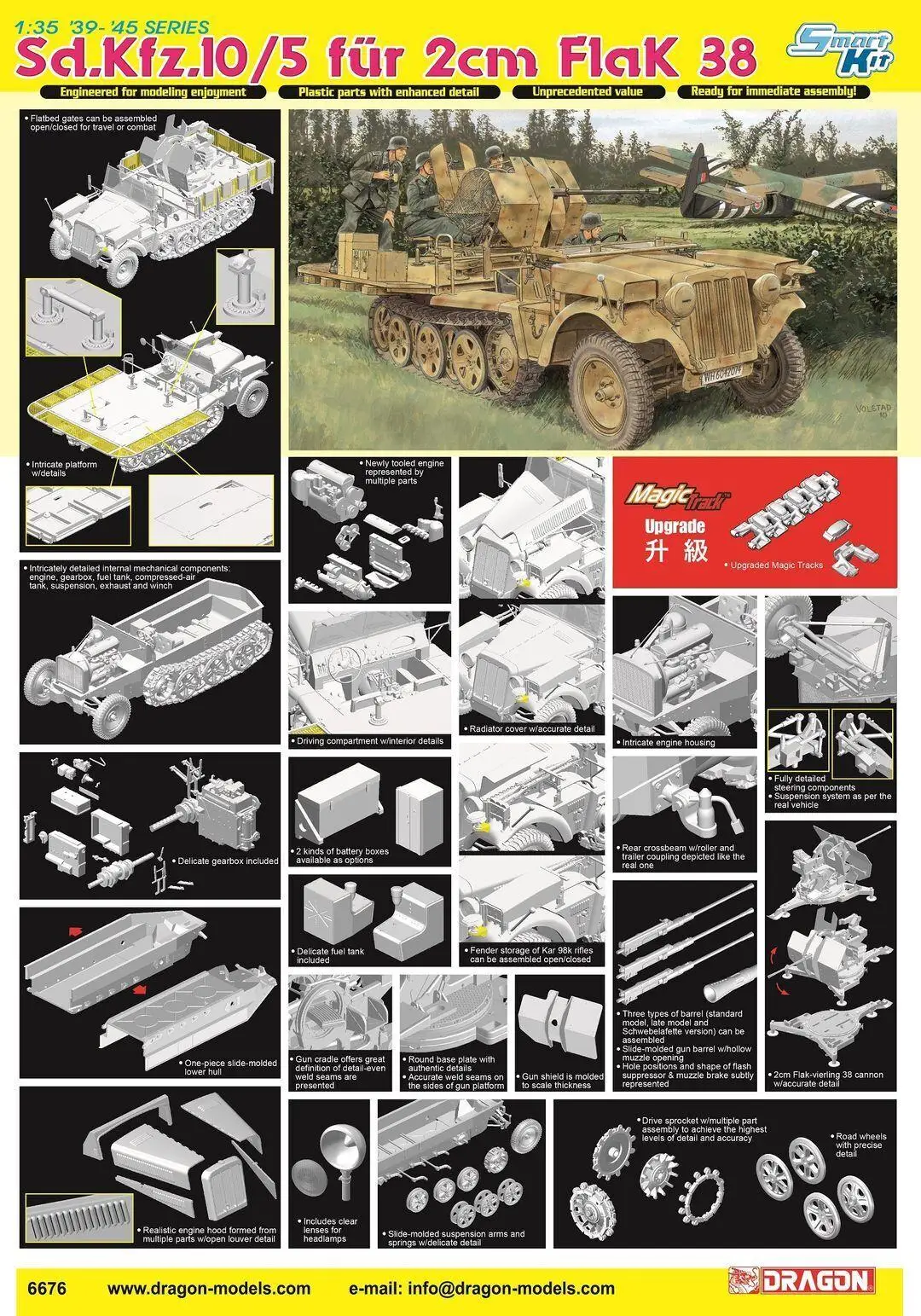 DRAGON 6676 1/35 Sd.Kfz.10/5 fur 2cm FlaK 38