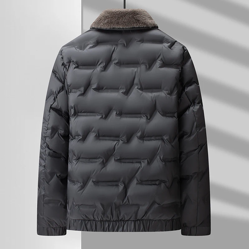 Jaket kerah bulu hangat pria, parka tebal tahan angin katun untuk pria ritsleting kualitas tinggi pria Streetwear diskon besar