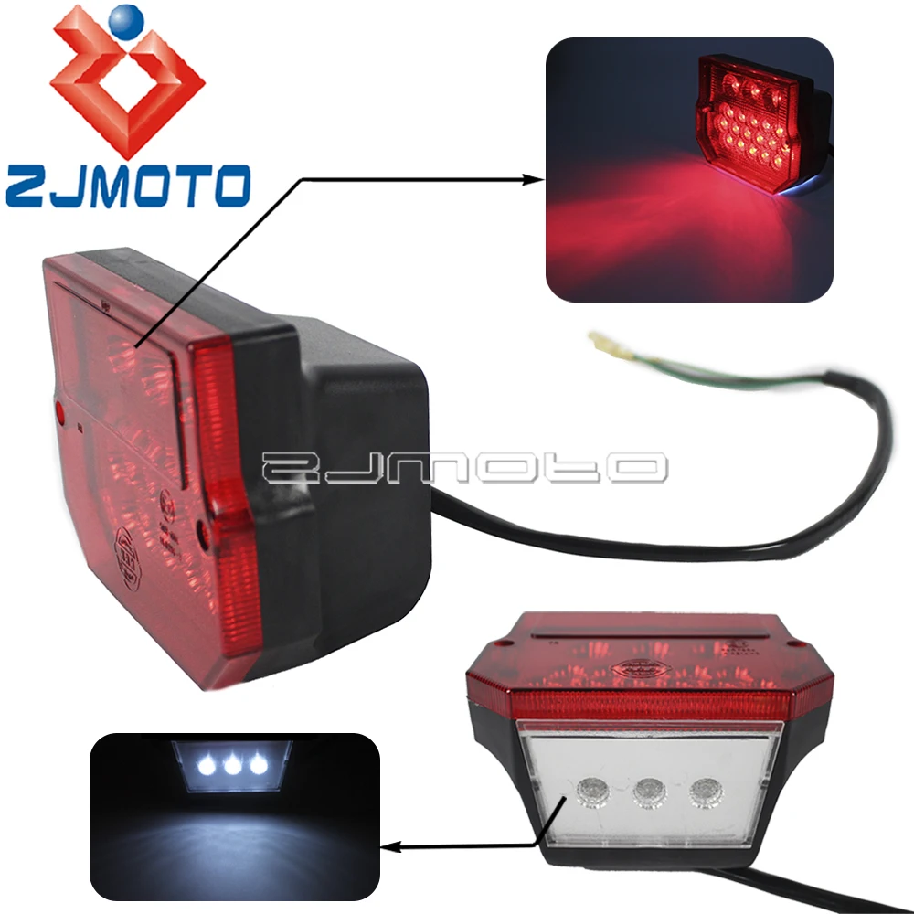 Motorcycle LED Brake Tail Light For Simson SR50 S51 Suzuki TS 125/150/250 MZ ETZ 150 250 251 301 Rear License Plate Taillight