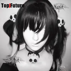 subculture Women Harajuku Gothic Lolita Y2K Girl lovely Plush skull head PU leather chokers hairgrips Hairpin clip Hair clip