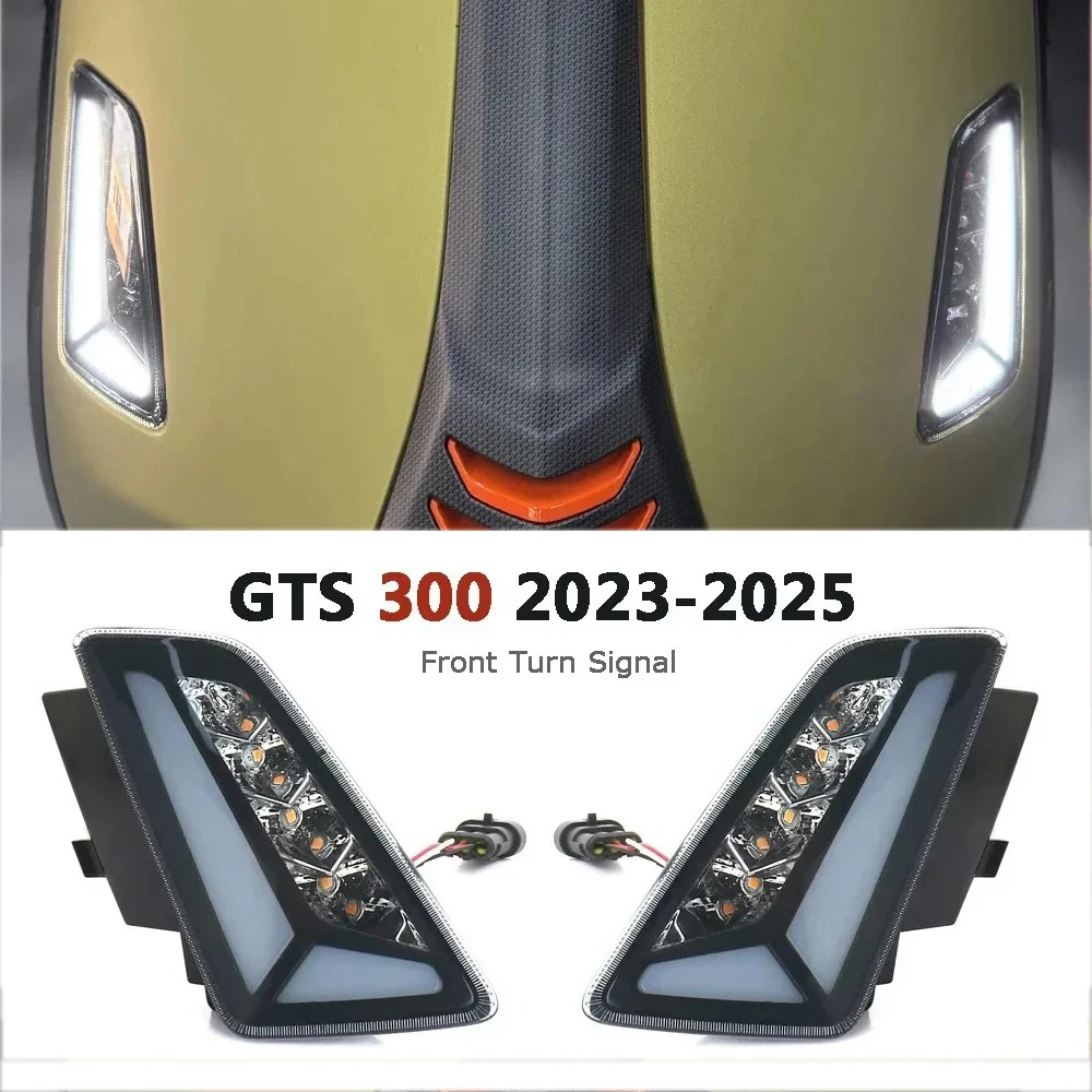 

New Motorcycle Turn Signal Lights For Vespa GTS 300 GTS300 2023 2024 2025 DRL Daytime Running Lamp LED Indicators
