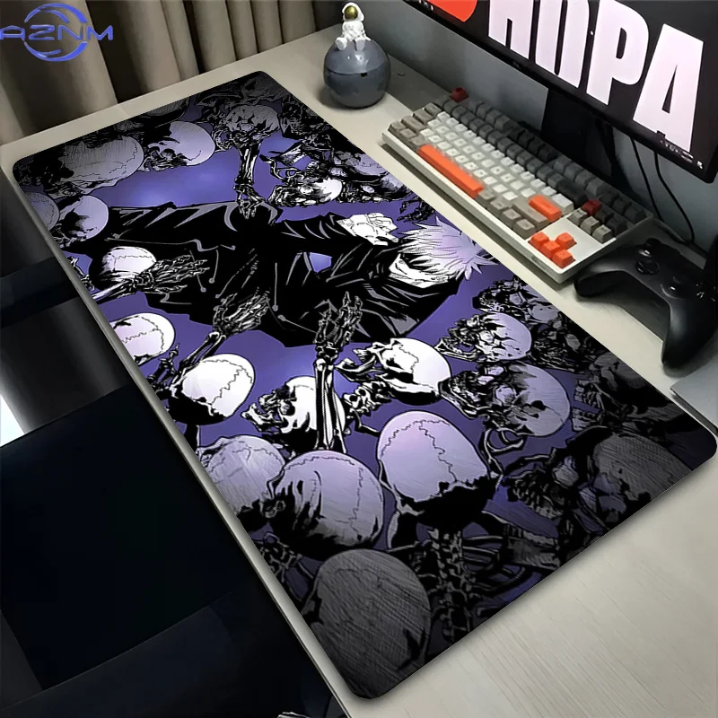 Hot Anime Mouse Pad Black And White J-Jujutsu K-Kaisen Mousepad Office Computer Desk Mat Gaming Accessories Varmilo Keyboard Pad