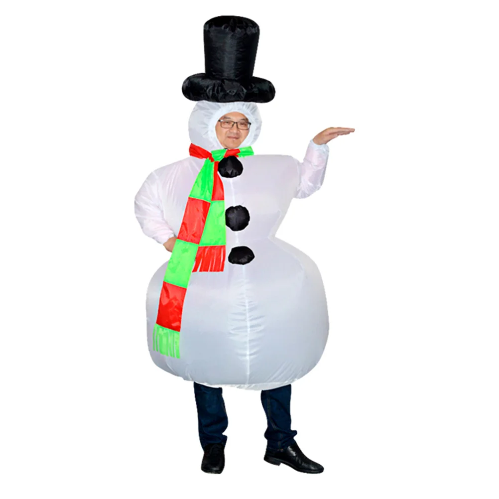 MasTim Ade-Costume de bonhomme de neige gonflable lavable, tenue de robe de fête de Noël respirante, vêtements de maquillage