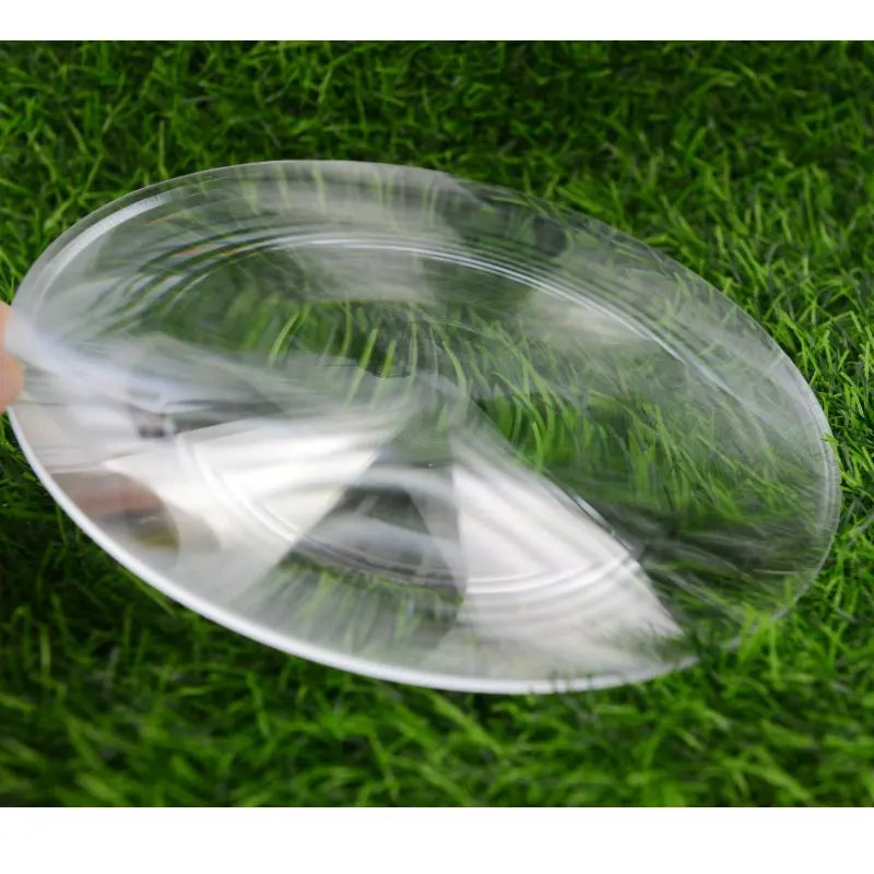 Round 160Mm Fresnel Lens Focal Point Fire Mirror Threaded Diy Magnifier Projector Lamp Led Light Magnifying Glass Solar Concentr