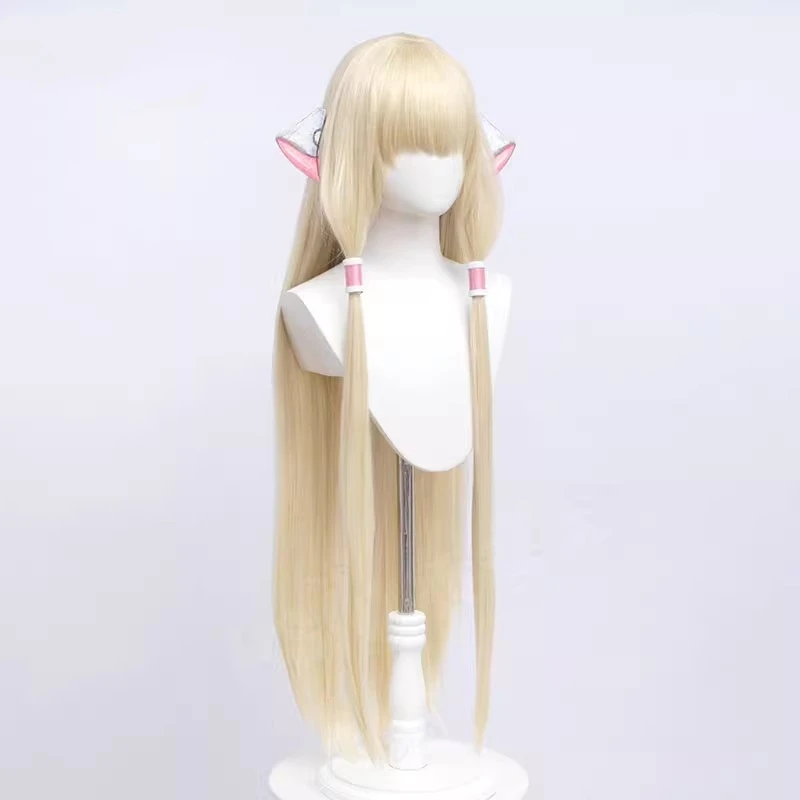 Cos-Mart Anime Chobits Chi perruques Cosplay longue ligne droite lumière or oreille accessoires activité partie jeu de rôle vêtements