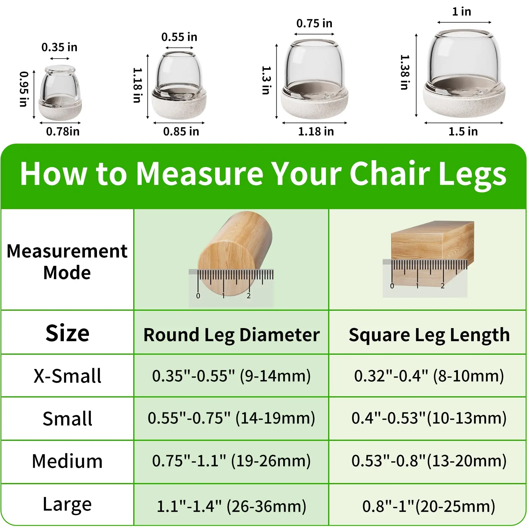 16Pcs Small Chair Leg Cover Clear Leg Floor Protectors Silicone Furniture Table Feet Protect for Chair Table No Noise