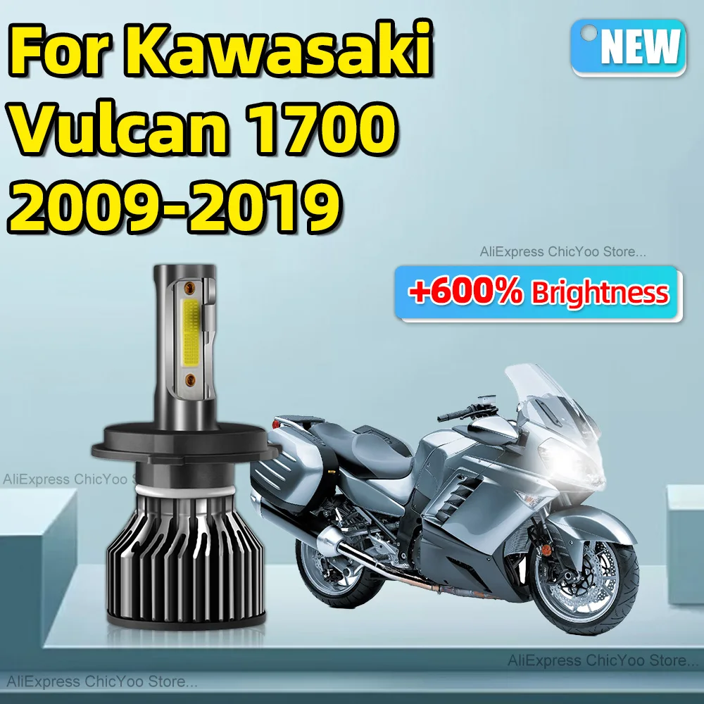 

For Kawasaki Vulcan 1700 2009 2010 2011-2019 1PCS Motorcycle Headlight Led H4 White 6000K 12V Motorbike Super Bright Hi Lo Beam