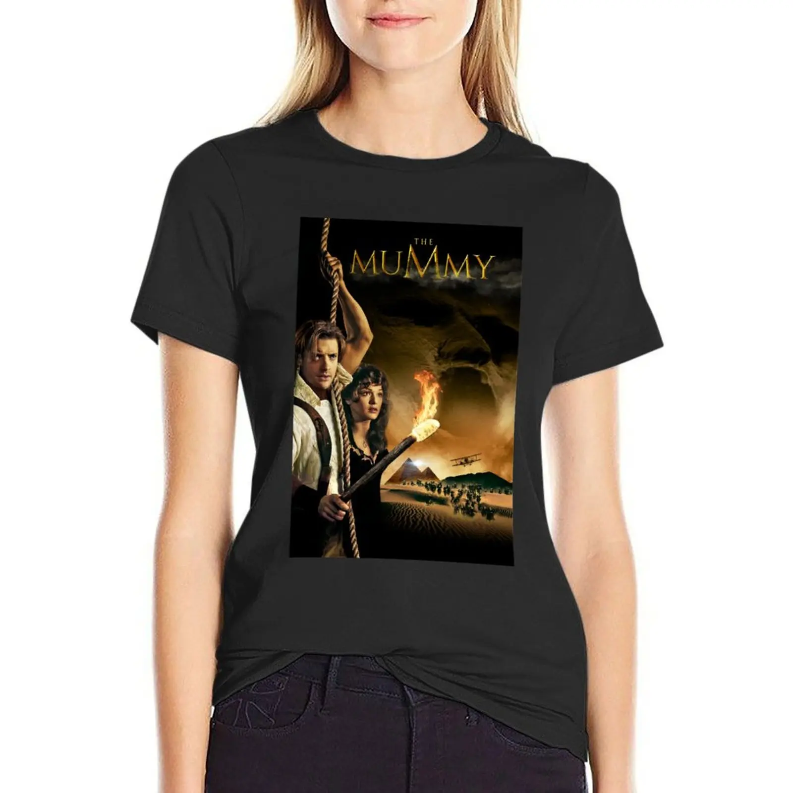 Key Art of THE MUMMY (1999) T-Shirt tops sublime heavyweights white t-shirt dress for Women sexy