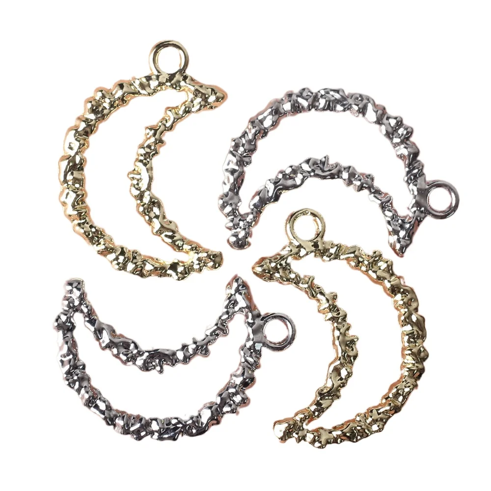 10pcs/lot 23*16MM Zinc Alloy Hollow Moon Pendant Charms for Necklace Bracelet Jewelry Marking Diy Accessories