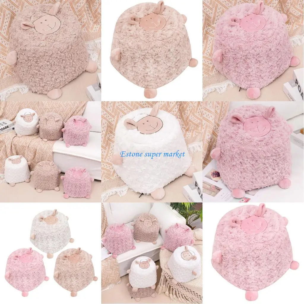 

090b 9 Alpaca плюшевый стул для животных для дома для дома милый лицо мягкое комфортное хранение табуретка для детской