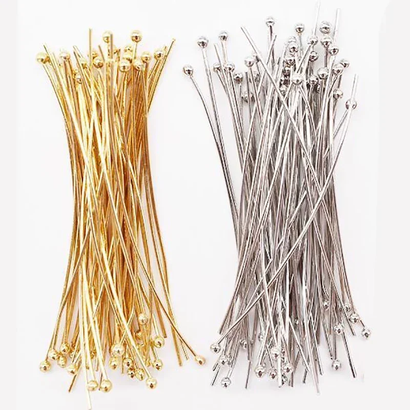 100pcs Stainless Steel Ball Head Pins Silver Gold Plated Beading Pins DIY Jewelry Making Threading Handmade Jewelry Accessories