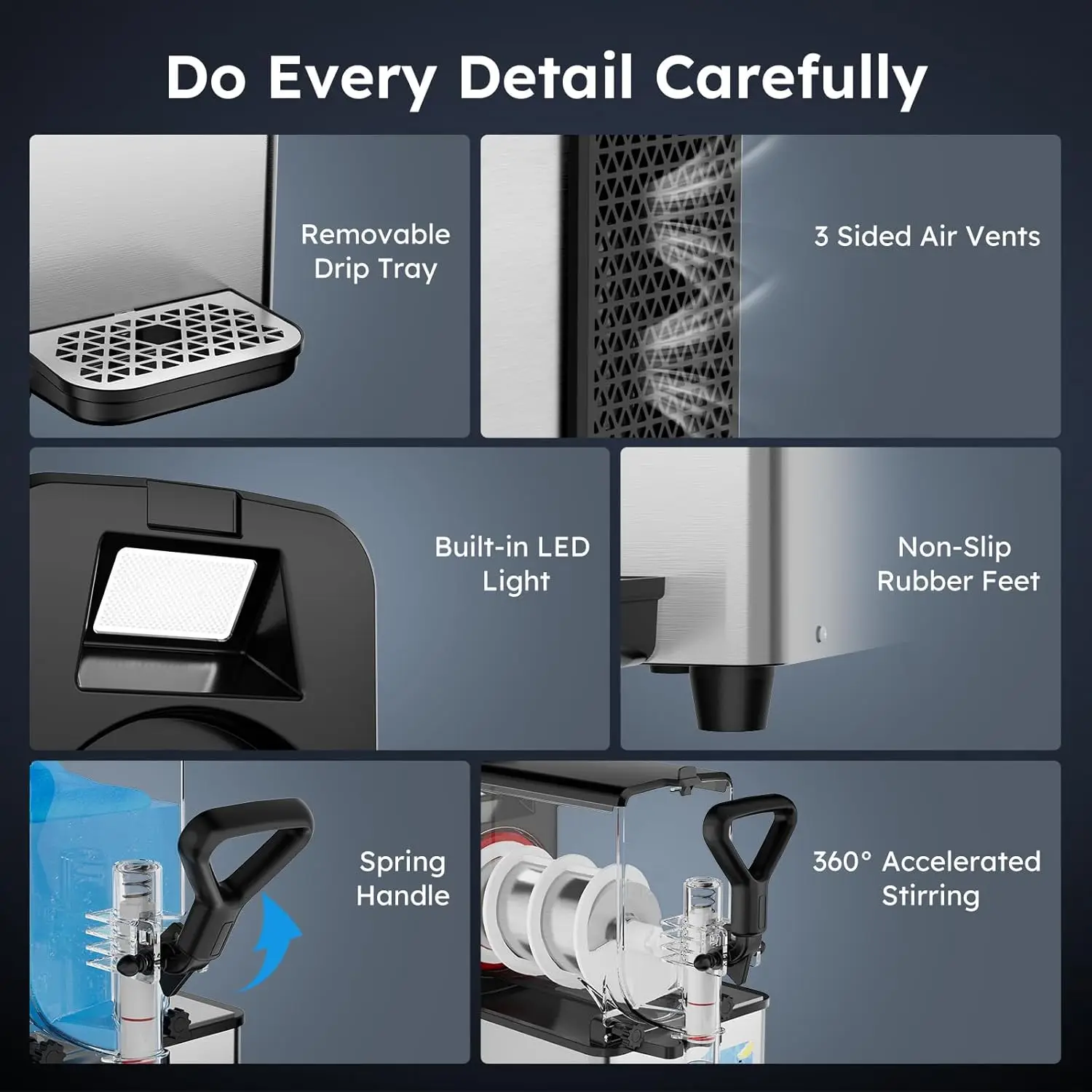 آلة مارغريتا، آلة احترافية مع ضوء LED، لا حاجة إلى ثلج، 4 لتر 110 فولت، آلة مارجريتا سلش سلوش · شعبية جديدة