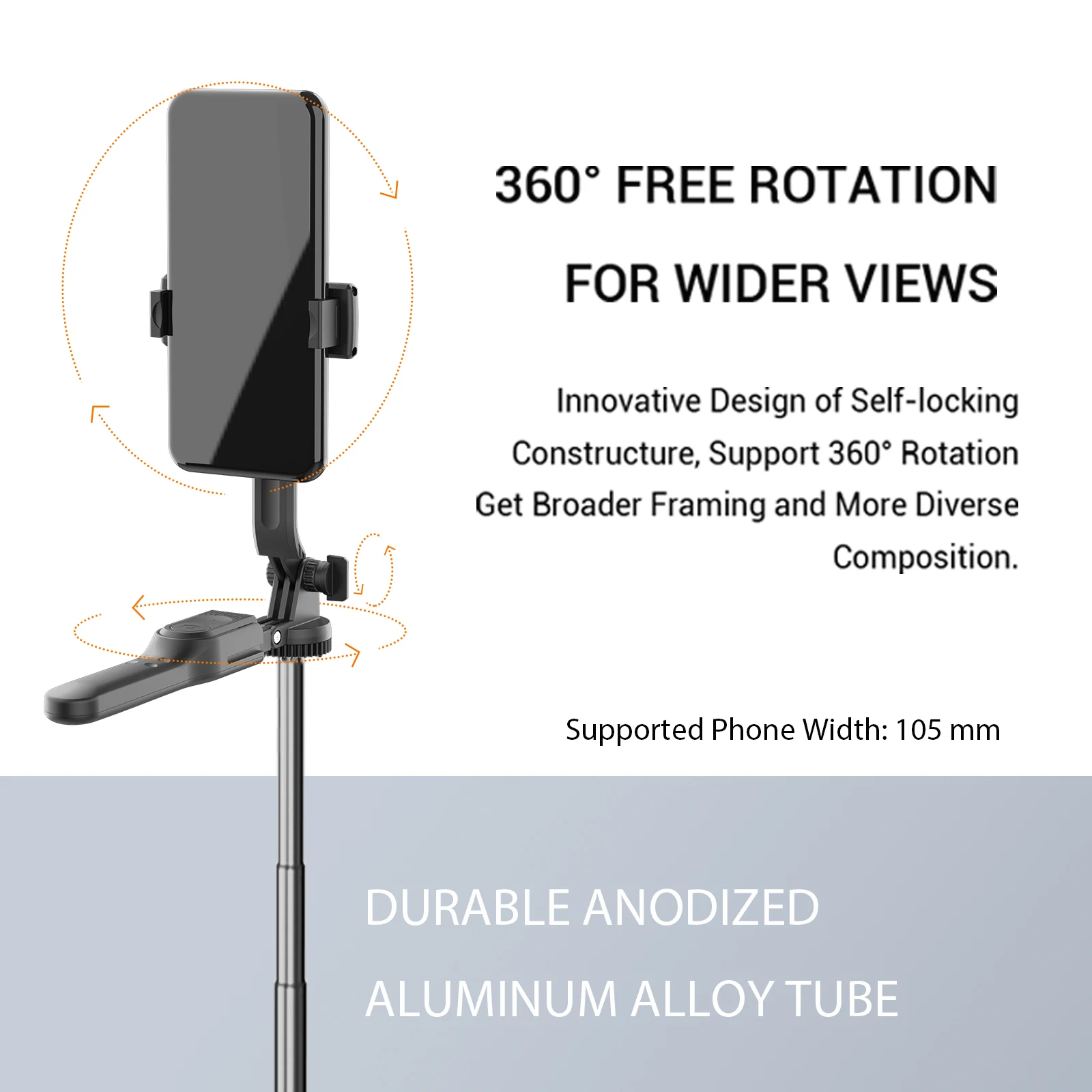 BOEICA 175cm Tripod Selfie Stick Stand Foldable Monopod With Led Light Detachable Bluetooth Remote Control for Cell Phone Camera