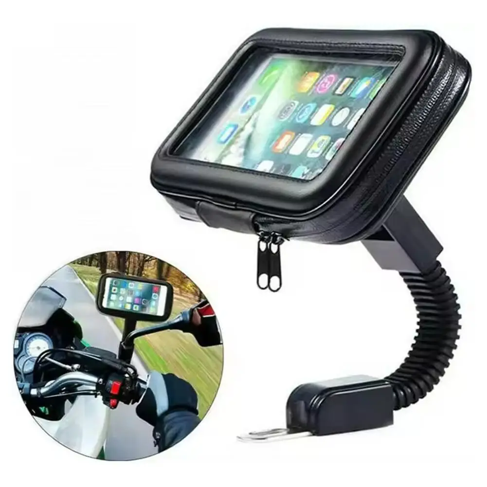 

Motorcycle Telephone Holder Support Moto Bicycle Rear View Mirror Stand Mount Waterproof Scooter Motorbike Phone Bag