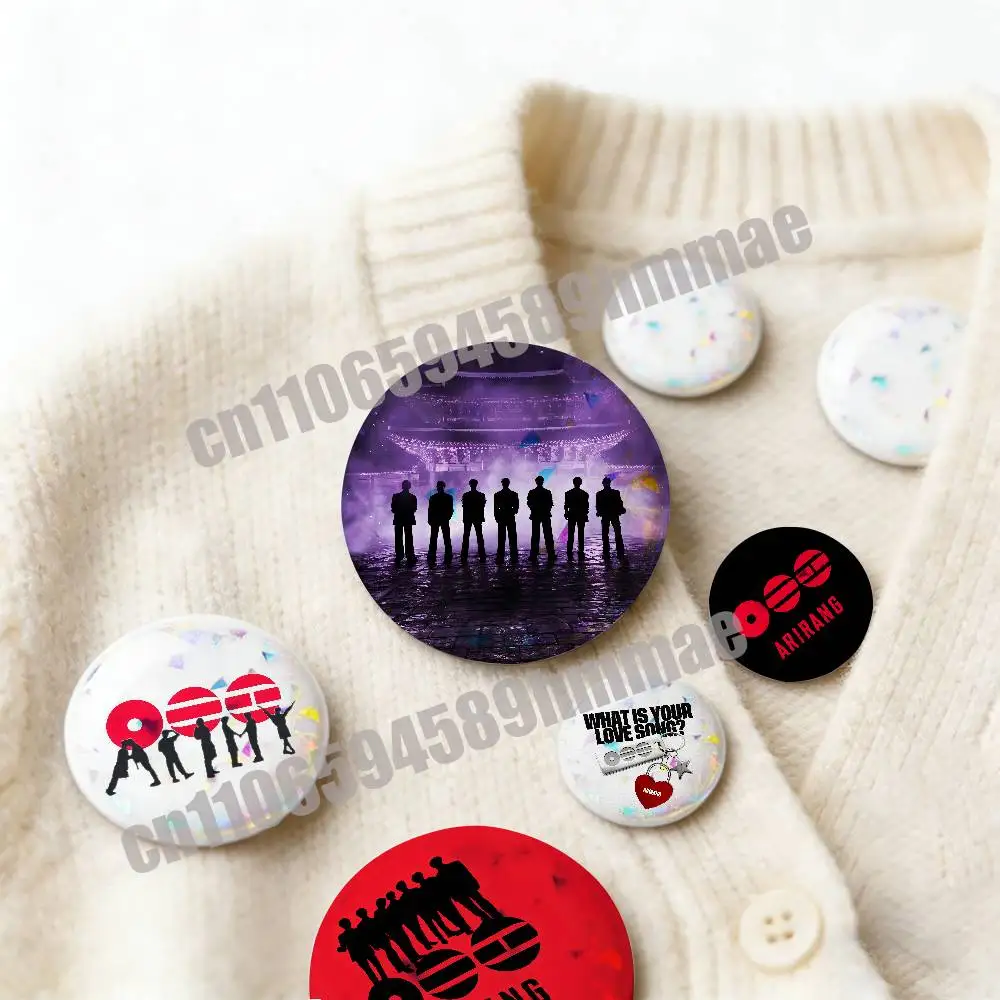 

For A-ARIRANG S-SWIM Pins Insignia Badge Pin Cover Emblem Round Ornament 75mm Cosplay Brooch Button