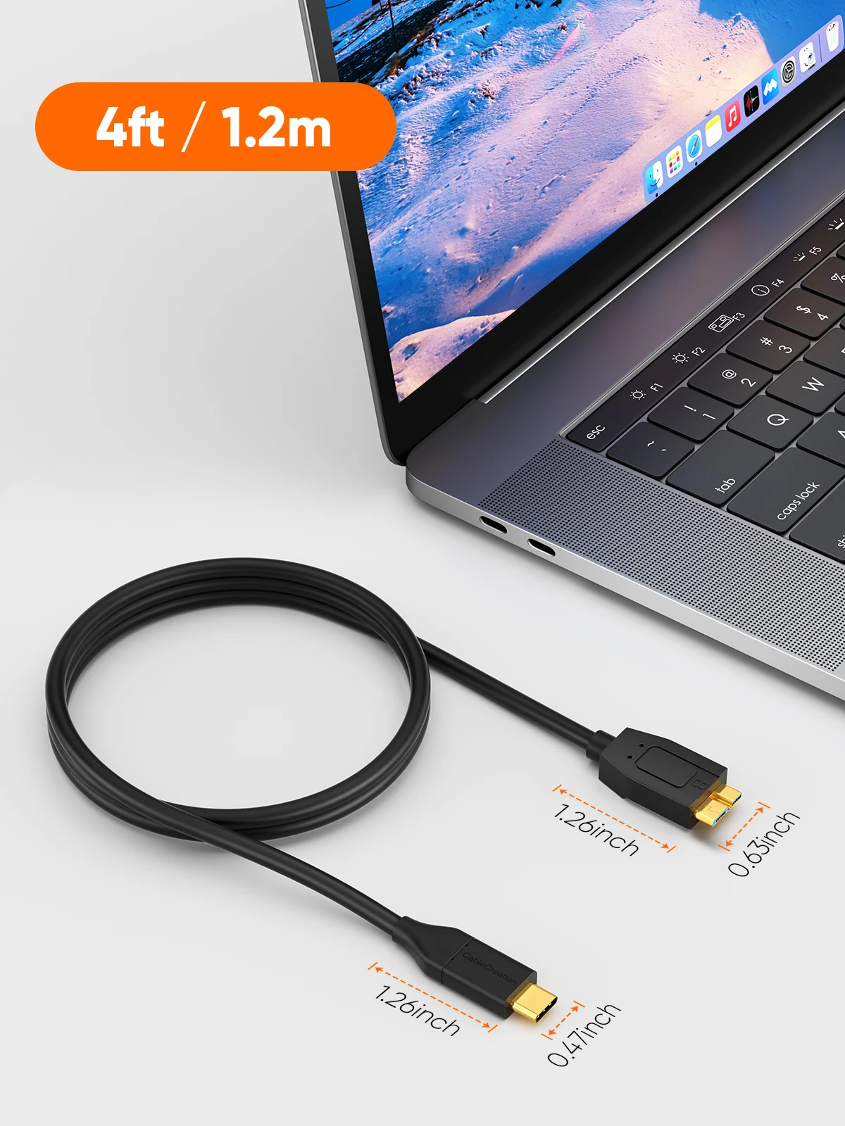 CableCreation Gevlochten USB 3.1 Type C naar Micro B kabel 10Gbps hoge snelheid gegevensoverdracht externe harde schijven SSD Seagate WD geschikt voor laptops smartphones tablets en elektronica