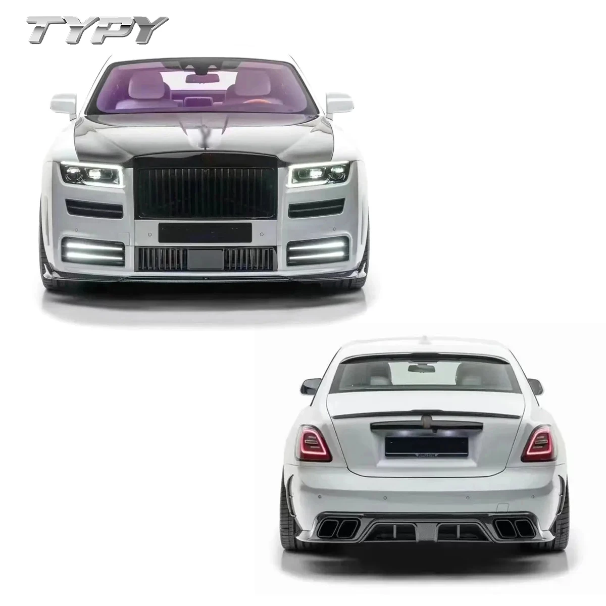 Car Modified Carbon Fiber MSY Style Front Rear Bumper Spoiler Lip Side Skirt Body Kit Accessories For Rolls-Royce Ghost Upgrade