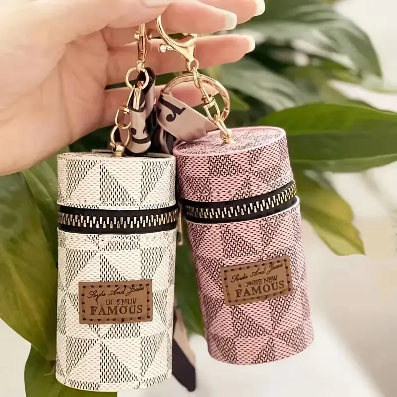 Mini portmonetka w stylu retro, klasyczna saszetka z dekoracją szalika, przenośna wielofunkcyjna torba na szminki na zamek błyskawiczny Vintage Flower Leather