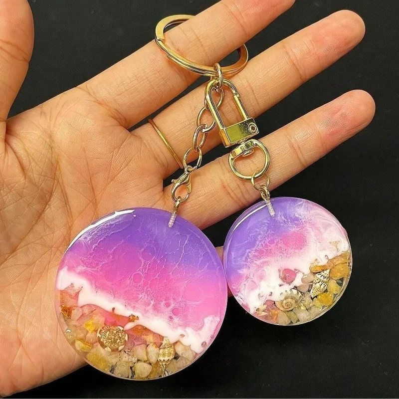 แม่พิมพ์เครื่องประดับแม่เหล็กแบบวงกลม 32 ช่อง, พวงกุญแจวงกลมตกแต่งแม่พิมพ์เรซินซิลิโคน (ไม่มีรู) งานฝีมือ