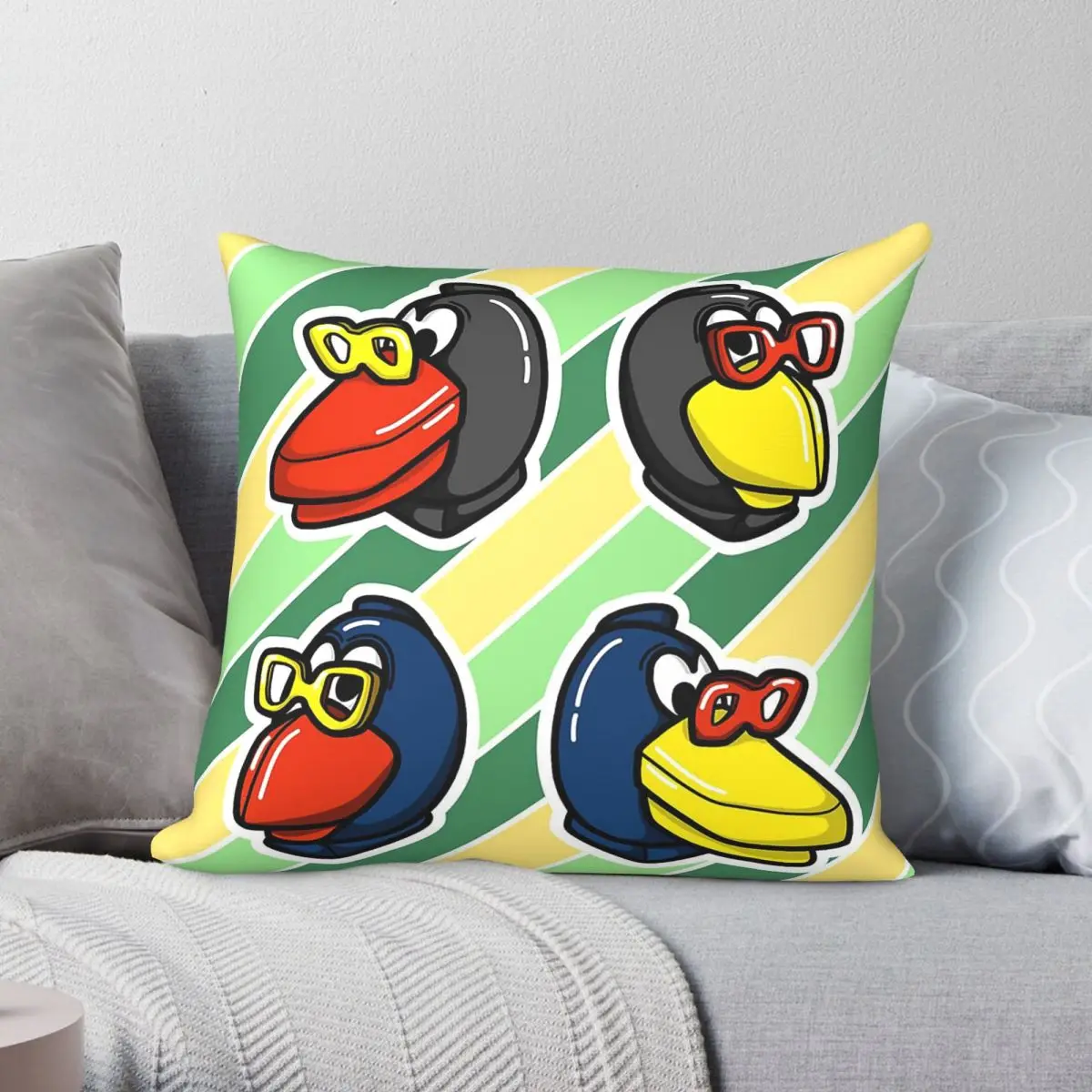 Common Ravens Bird Square Pillowcase Polyester Linen Velvet Creative Zip Decorative Car