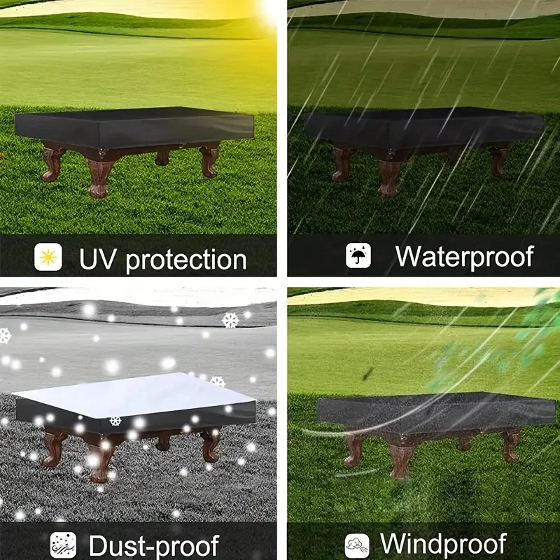 غطاء طاولة بلياردو عالي الجودة ومقاوم للغبار - قماش أكسفورد عالي التحمل من الدرجة البحرية، مقاوم للأشعة فوق البنفسجية، مقاوم للخدش والتمزق مع #4