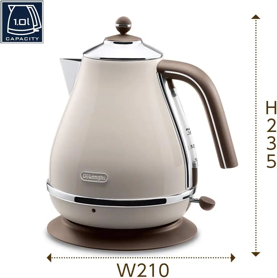 Waterkoker (1,0 L) Geiked Icona Vintage Collectie KBOV1200J-BG (Dolce Beige)【Japan Huiselijke Echte Producten��