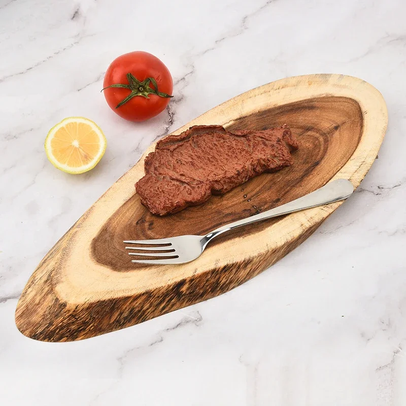 Acacia Wood Cutting Board,Irregular Rustic Wooden Charcuterie Boards,Kitchen Countertop Chopping Block for Meat Vegetables Fruit