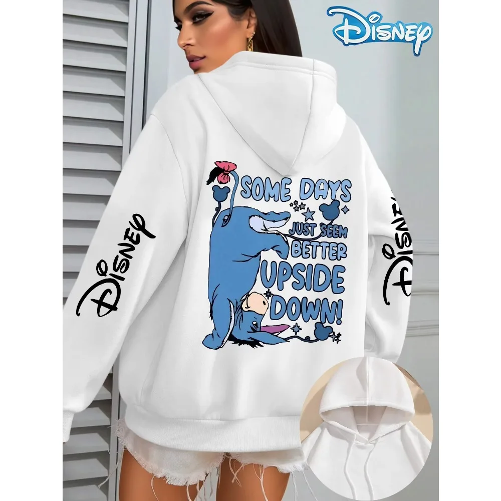 Disney feminino eeyore winnie the pooh hoodies masculino algodão moletom com capuz pulôver outono inverno casacos de tamanho grande topo respirável