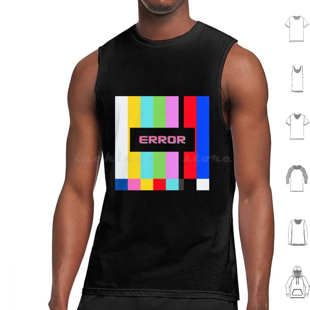 Classic Color Bars Error Tank Tops Print Cotton Old Tv No Signal Tv Vintage Colorful Funny Humor Retro Colors No Channel