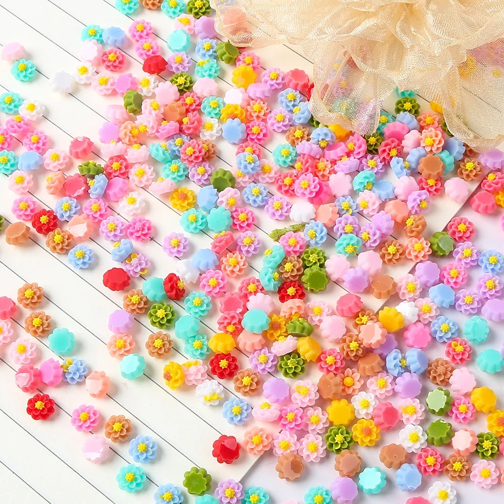 

100Pcs/bag 3D Resin Nail Charms Rhinestones Mille-feuille Flower Accessories Nail Art Decorations Supplies Ornament DIY