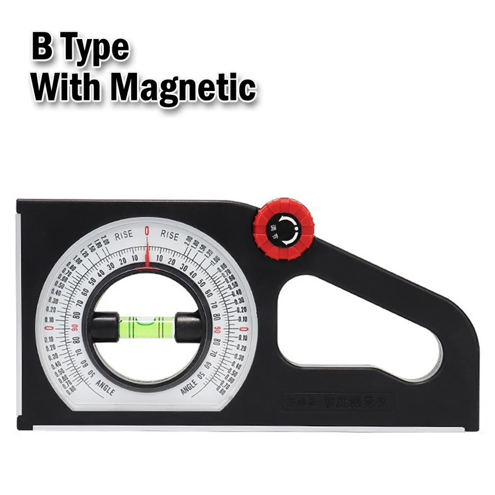 Knob Adjustment Slope Angle Meter Plastic Dual-scale Electrical Insulation Heat Resistance Magnetic Protractor