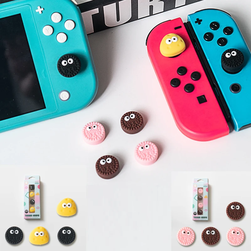 Симпатичная силиконовая мягкая ручка-колпачок с печеньем и сыром, чехол для Nintendo Switch Oled/Lite NS Joy-con