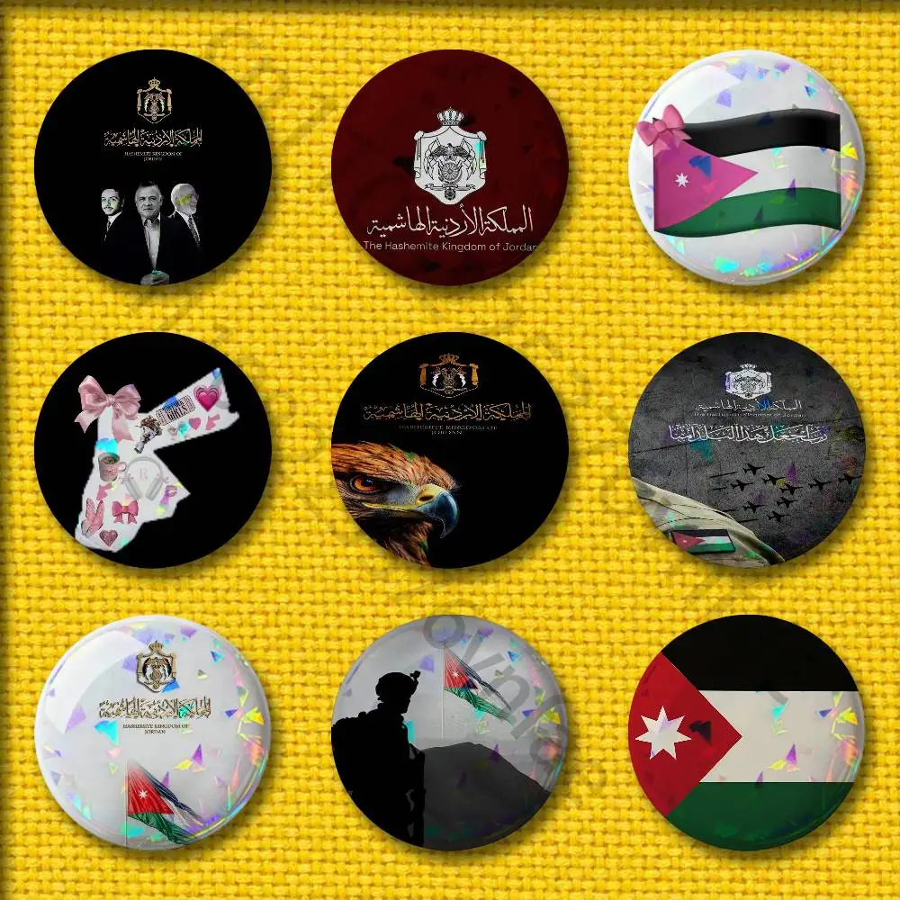 

Passport Flag Jordan Abdullah Bin Hussein Badges 75mm 25mm 44mm 32mm 58mm Round Pin Brooch Souvenir Cosplay Gift Accessories