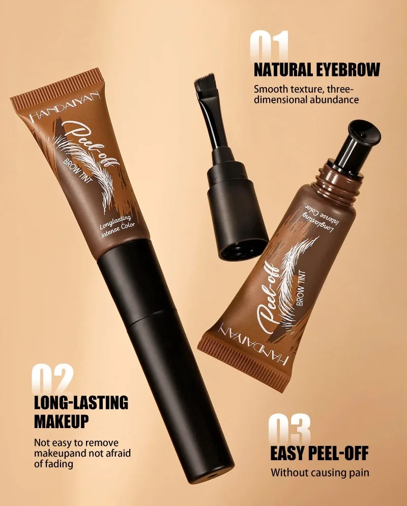 5-farbiges, abziehbares Augenbrauengel und Pinsel in einem, langanhaltende, intensive Farbe, schweißresistent, semi-permanente Augenbrauenfarbe, Augen-Make-up – Detail 7