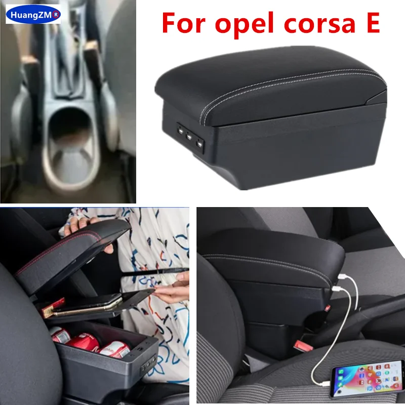 

For Opel Corsa E 2014-2020 Armrest Box For Opel Corsa E Car Armrest Box Storage Box Interior Dedicated Retrofit Car Accessories