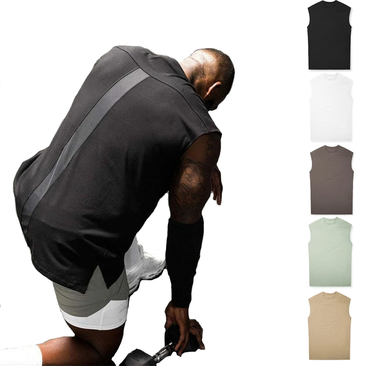 Ärmellose Trainingsweste für Herren, Sommer, atmungsaktiv, schnell trocknend, für Männer, Fitness-Unterhemd, Fitness-Tanktops, Mesh-Design
