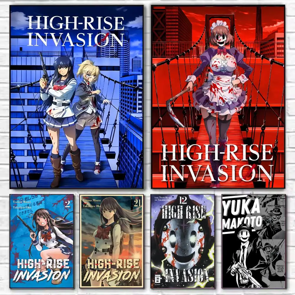 Anime High-Rise Invasion Poster HD Art Decorative Wall Art Waterproof Home Décor for Living Room Bedroom Café Stylish Gift