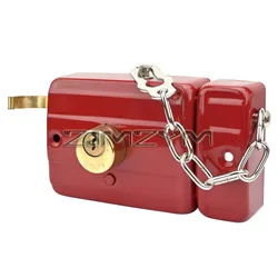 Cast Iron Anti-theft Exterior Door Retro Red Lock Multiple Insurance Lock Wooden Door Lock Security,cerradura sobreponer puertas