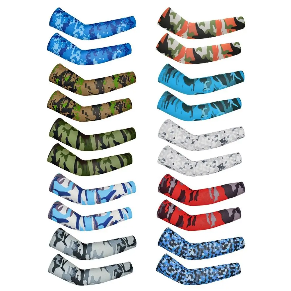 1 Pair Kids Sports Cooling Arm Sleeves Cover Sun UV Protection For 5-12 Years Girls Boys Elastic Ice Cuff Cycling Arm Warmer