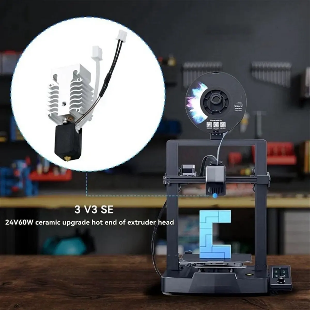 

Комплект для модернизации нагревательного элемента (B63C) для Creality Ender 3 V3 SE 24V 60W: керамический нагреватель, термистор, блок нагрева для 3D-принтера