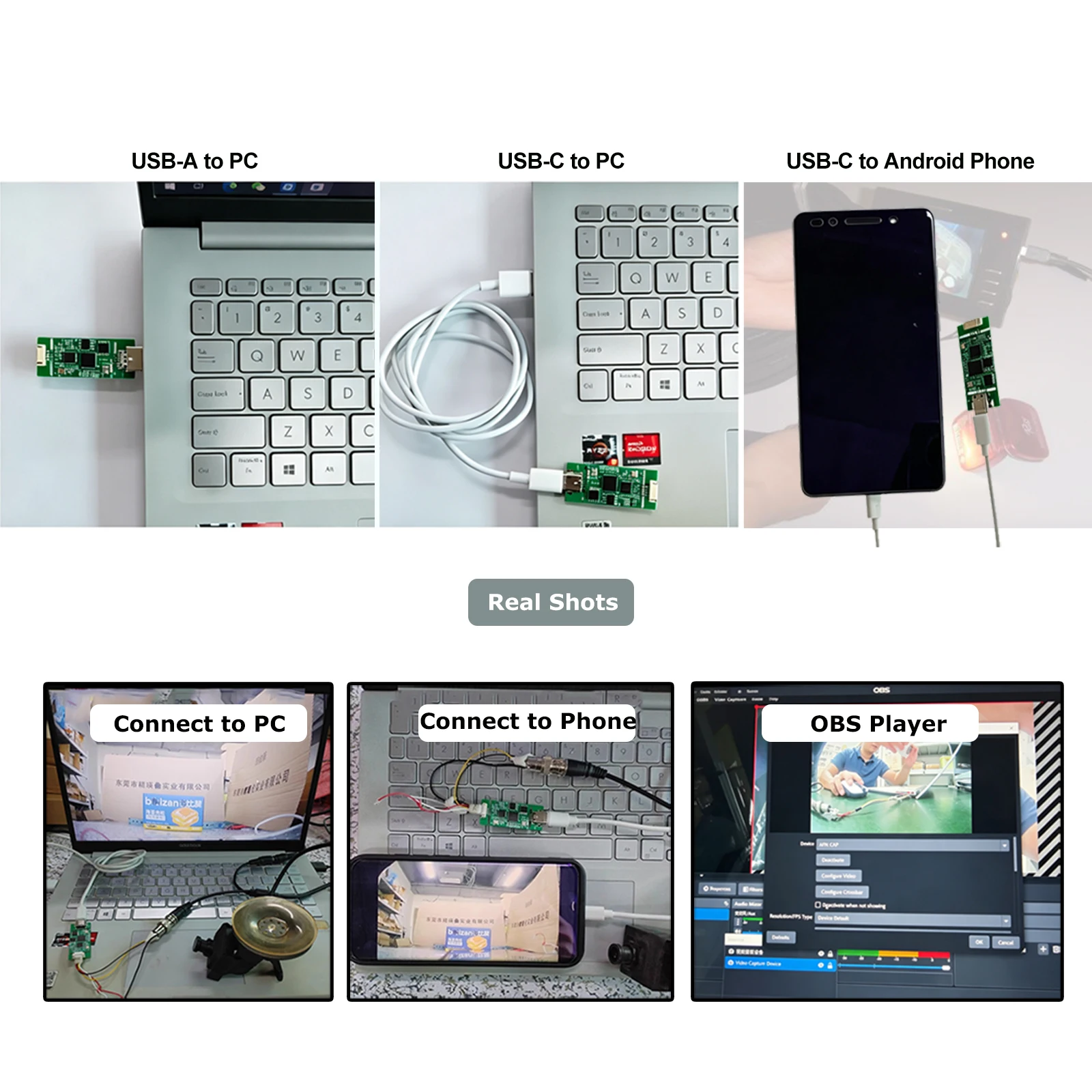 AHD to USB/Type-C Capture Card Module 1080P/720P AHD to Digital USB PCBA CCTV Surveillance Module for Video Recording image 5