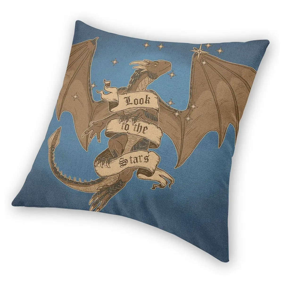 Dragonheart Draco Look To The Stars Square Pillowcase البوليستر الكتان المخملي المطبوع البريدي غطاء وسادة مقعد الأريكة الزخرفية