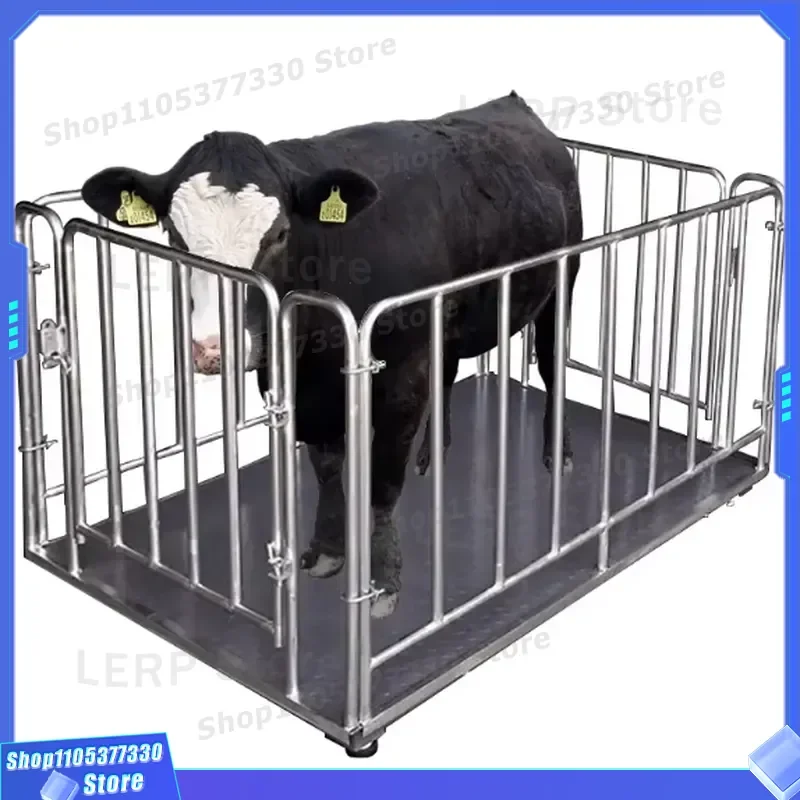 1 Ton Heavy Duty Digital Livestock Scale Carbon Steel Platform 1.2x1.5m LED Display for Pig Sheep Weighing Industrial Farm
