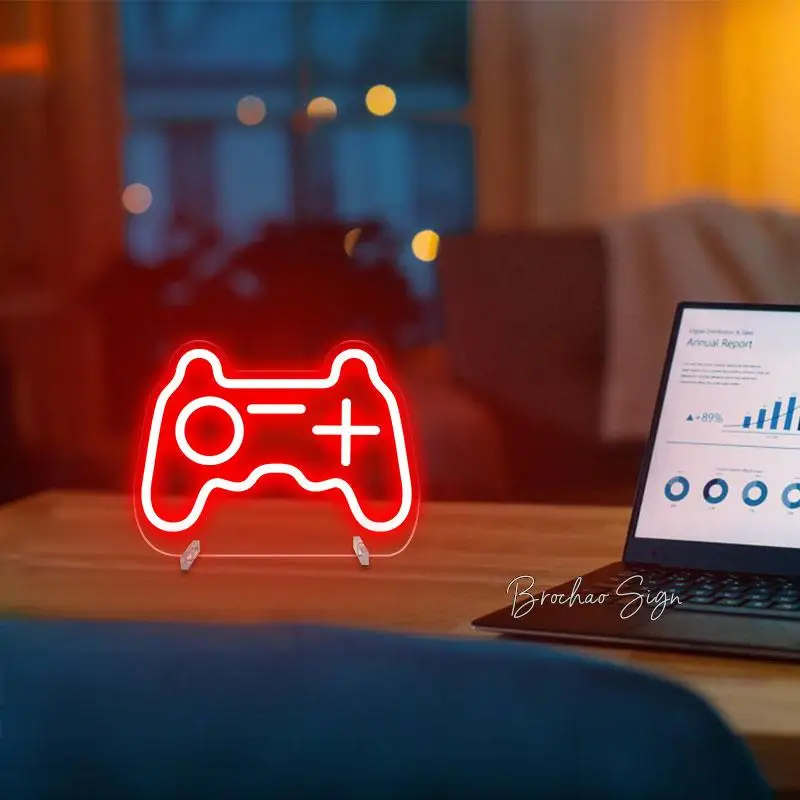 Neon Sign Light Gamepad Nightlights Neon Lights LED for Gaming Game Room Decor Table lamp Party Home bedroom Decoration Gift