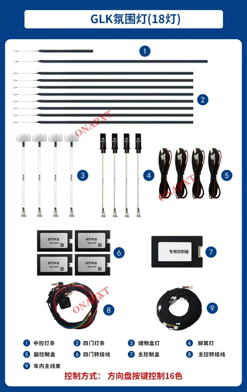 Ambient Light For Mercedes-Benz CLS W218 GLK X204 C W204 E W212 S W221 LED Dashboard Backlight Air Vent Nozzle Lamp Door Foot